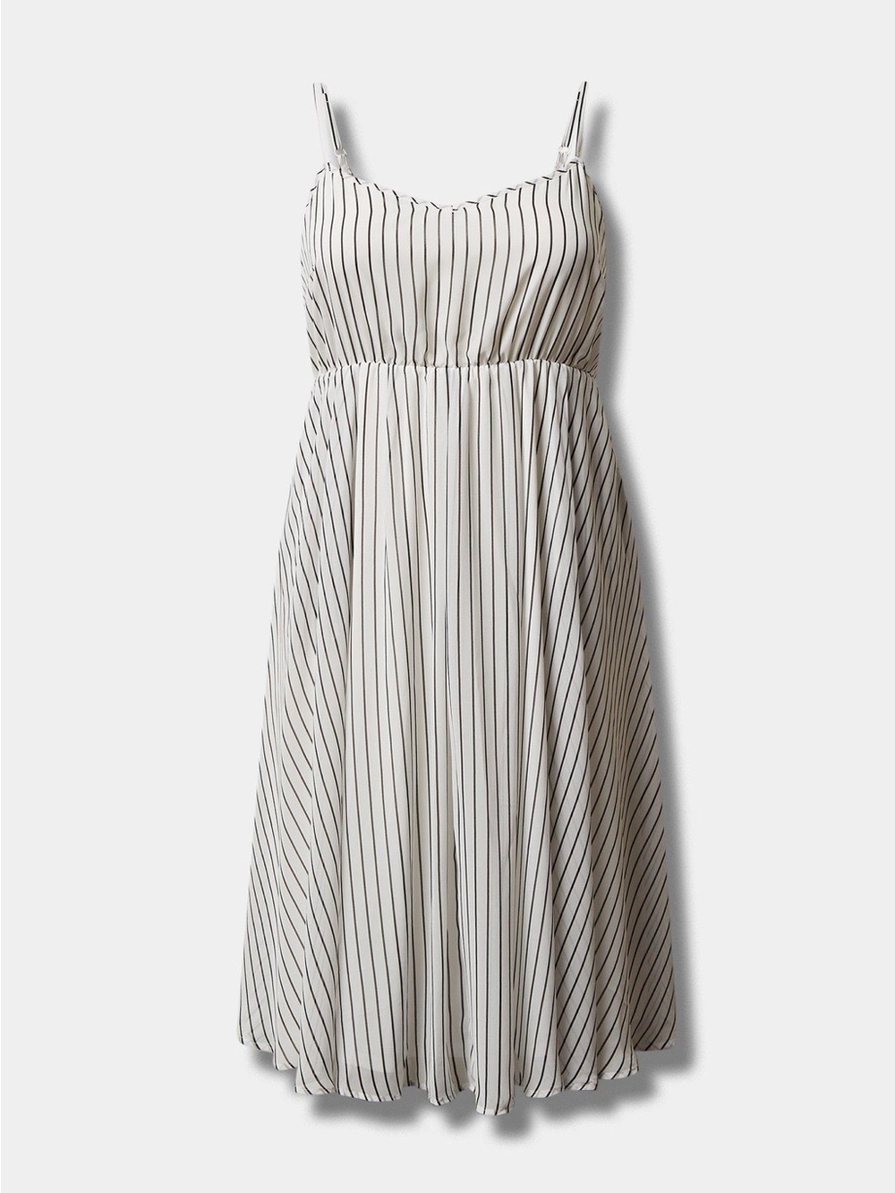 Torrid Lightweight White Striped Midi Dress